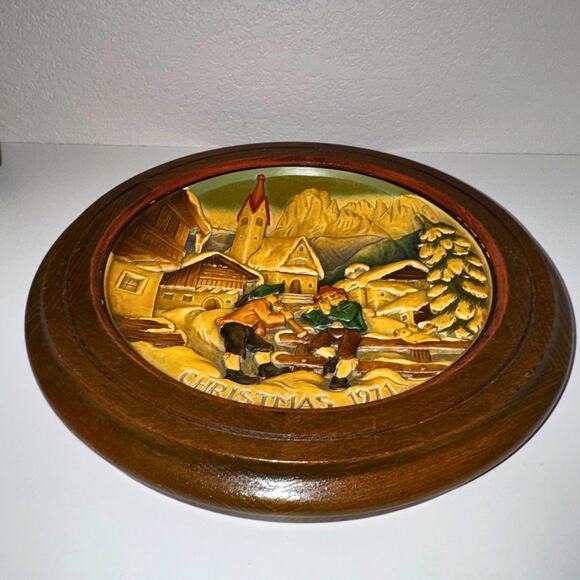 ANRI Christmas 1971 Wall Plaque • St. Jakob in Gröden • Alpine Village Art - Picture 4 of 5